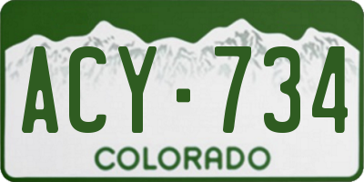 CO license plate ACY734