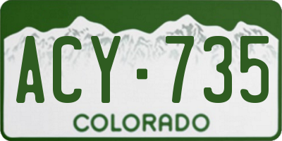 CO license plate ACY735