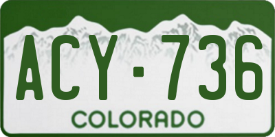 CO license plate ACY736