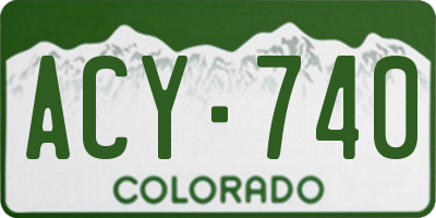 CO license plate ACY740