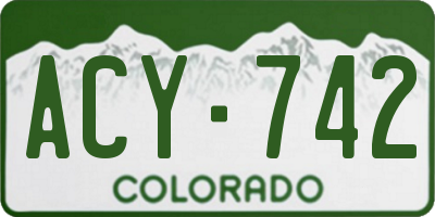 CO license plate ACY742