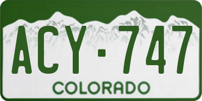 CO license plate ACY747