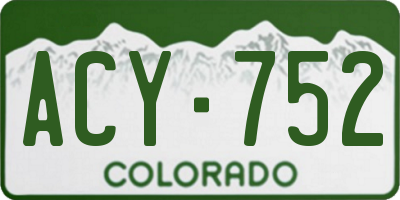 CO license plate ACY752