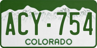 CO license plate ACY754