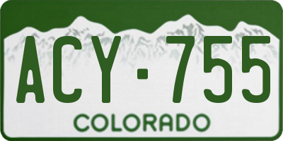 CO license plate ACY755