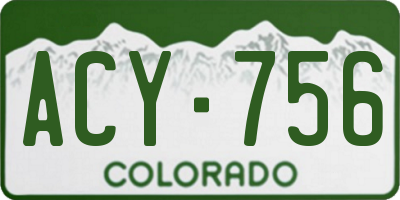 CO license plate ACY756