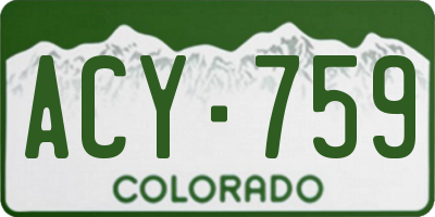 CO license plate ACY759