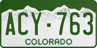 CO license plate ACY763