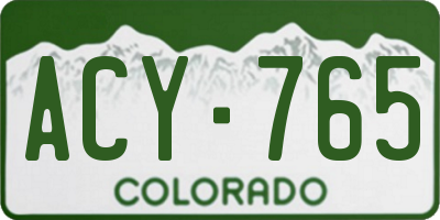 CO license plate ACY765