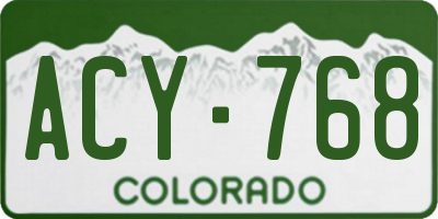CO license plate ACY768