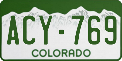 CO license plate ACY769