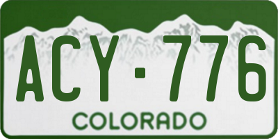 CO license plate ACY776