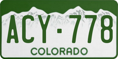 CO license plate ACY778