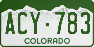 CO license plate ACY783