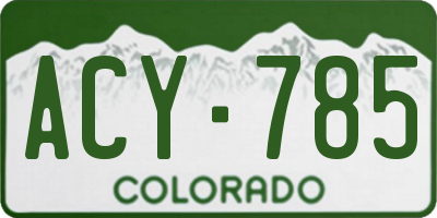 CO license plate ACY785