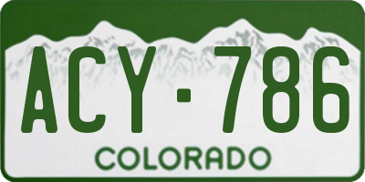 CO license plate ACY786