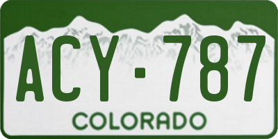 CO license plate ACY787