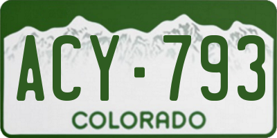 CO license plate ACY793