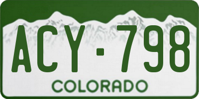 CO license plate ACY798