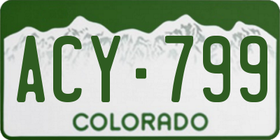 CO license plate ACY799