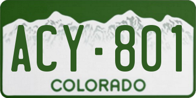 CO license plate ACY801