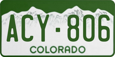 CO license plate ACY806