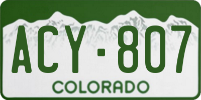 CO license plate ACY807