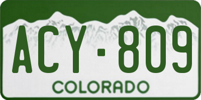 CO license plate ACY809
