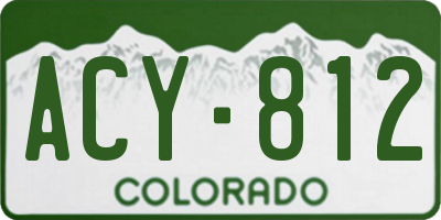 CO license plate ACY812