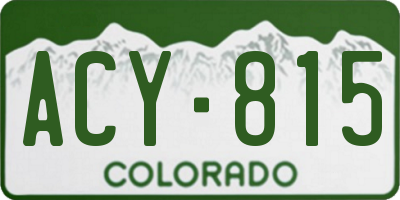CO license plate ACY815