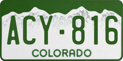 CO license plate ACY816