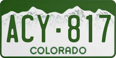 CO license plate ACY817