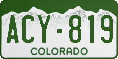 CO license plate ACY819