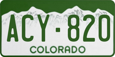 CO license plate ACY820