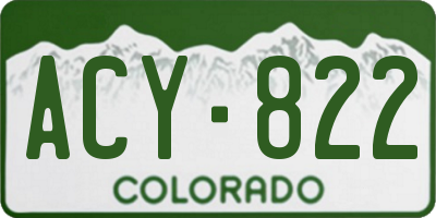 CO license plate ACY822