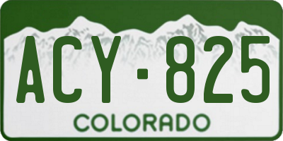 CO license plate ACY825
