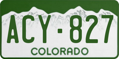 CO license plate ACY827