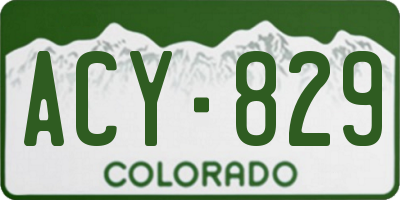 CO license plate ACY829