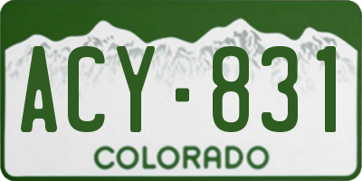 CO license plate ACY831