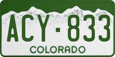 CO license plate ACY833