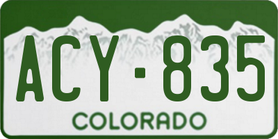 CO license plate ACY835