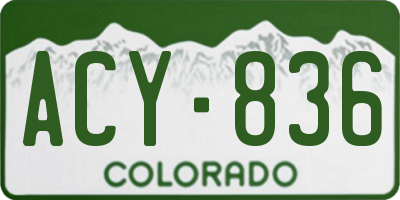 CO license plate ACY836