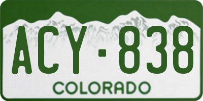 CO license plate ACY838