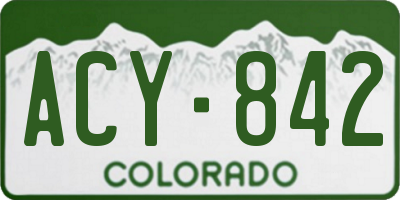CO license plate ACY842