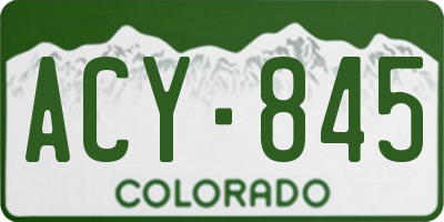 CO license plate ACY845