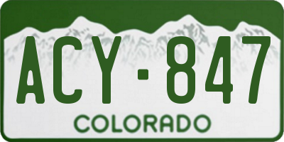CO license plate ACY847