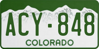 CO license plate ACY848