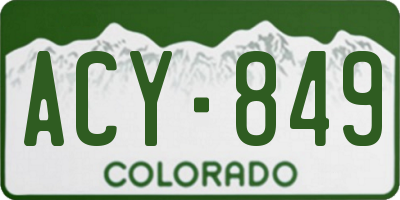 CO license plate ACY849