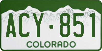 CO license plate ACY851