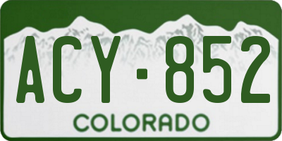 CO license plate ACY852